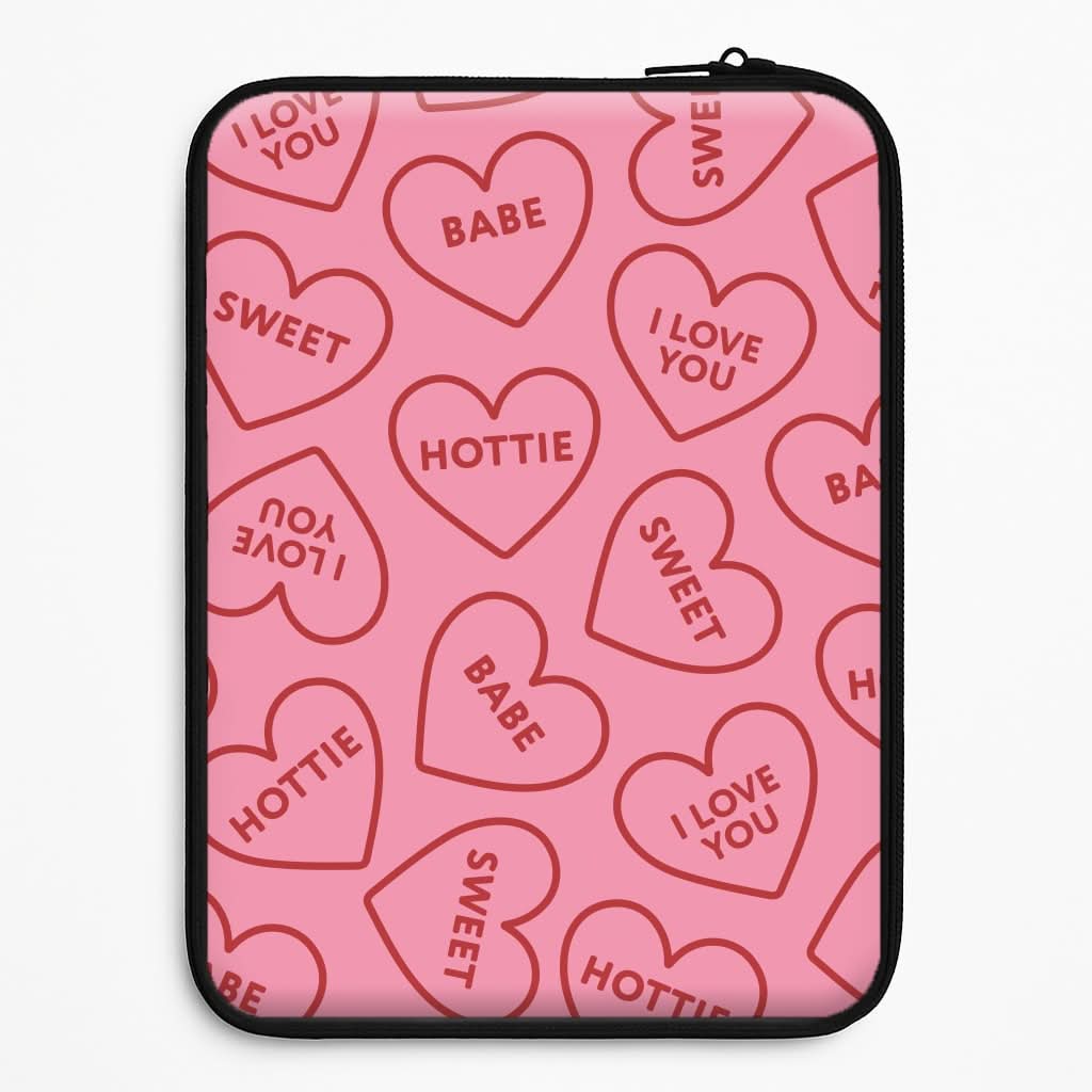 Quote Love Hearts Pattern Laptop Sleeve