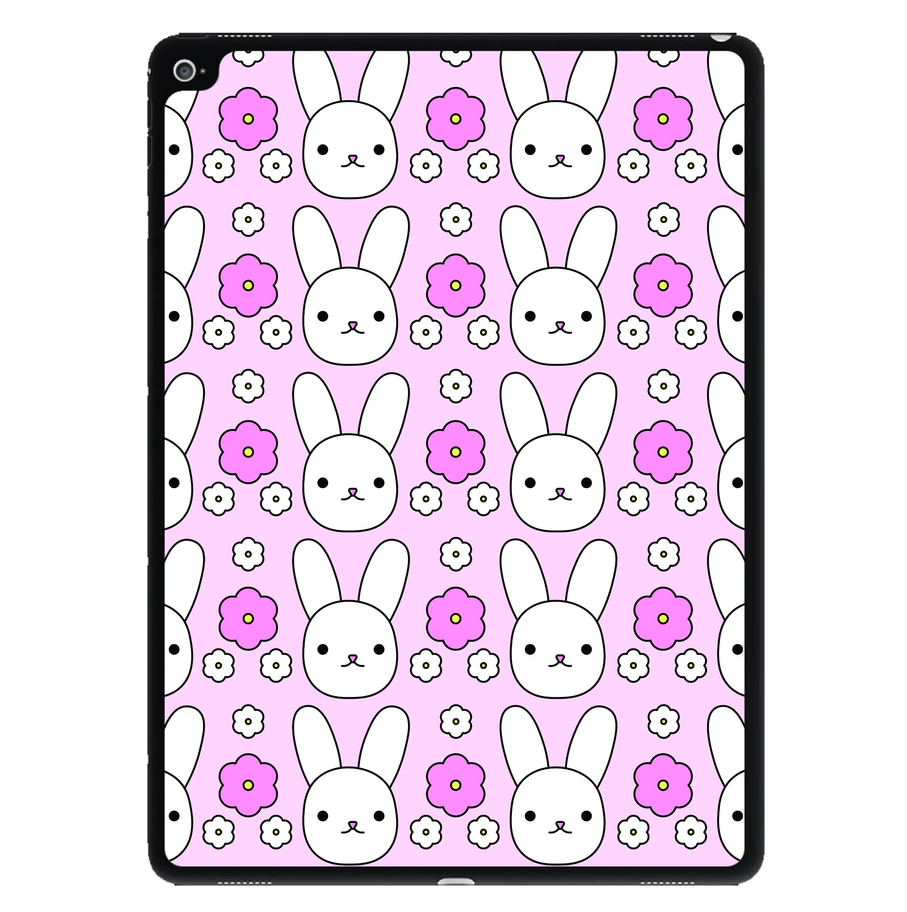 Bunnies And Flowers Pattern iPad Case