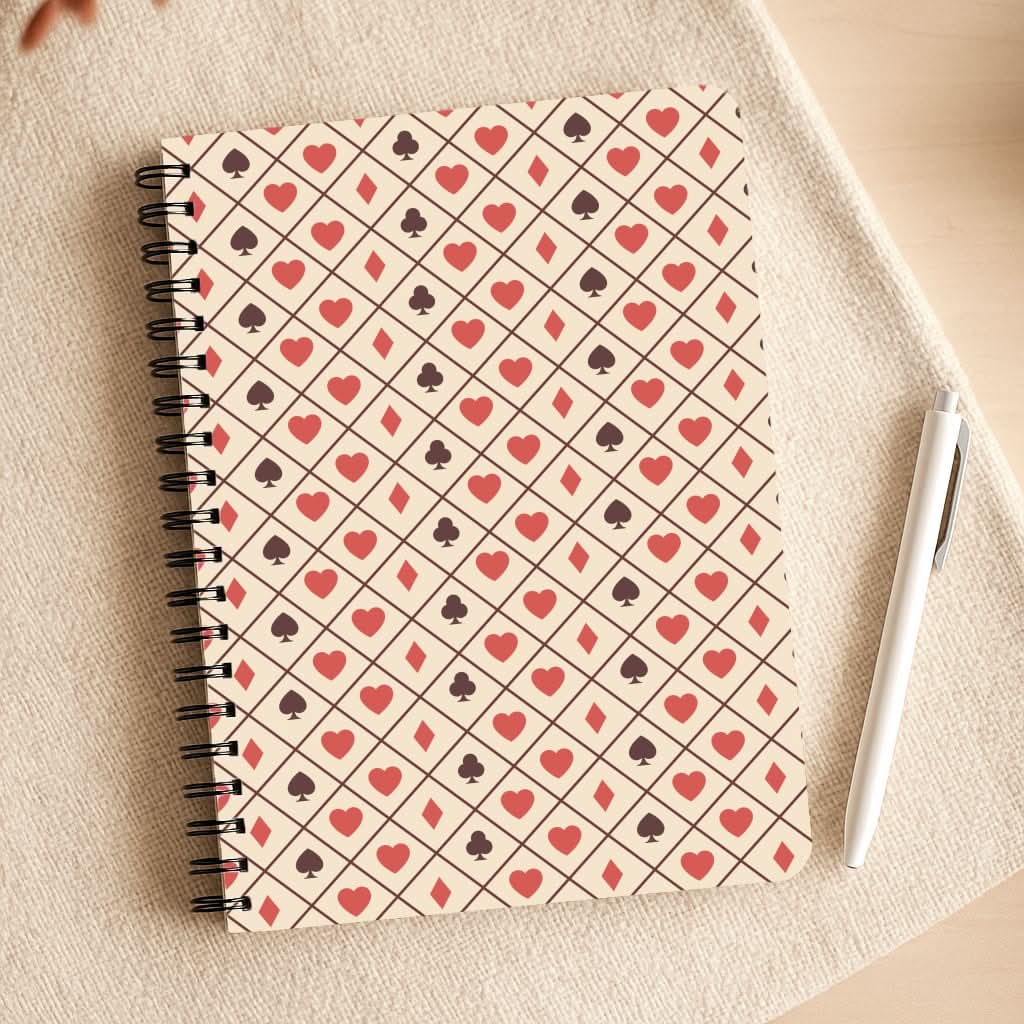 Zig-Zag Card Suits Pattern Notepad