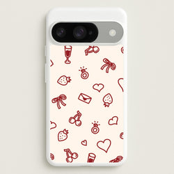 Valentines Doodles Google Pixel 10 / 10 Pro Case
