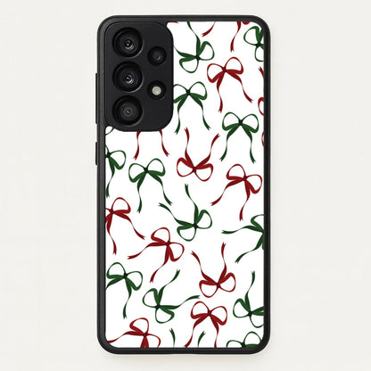 Red And Green Coquette Christmas Bows Pattern Galaxy A53 Case