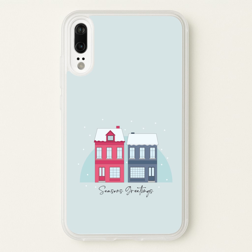Seasons Greetings Winter Townhouses Huawei P20 Case