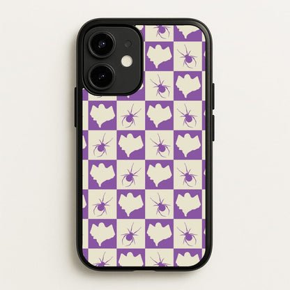 Spiders And Ghosts Checkered Pattern I iPhone 12 Mini Case