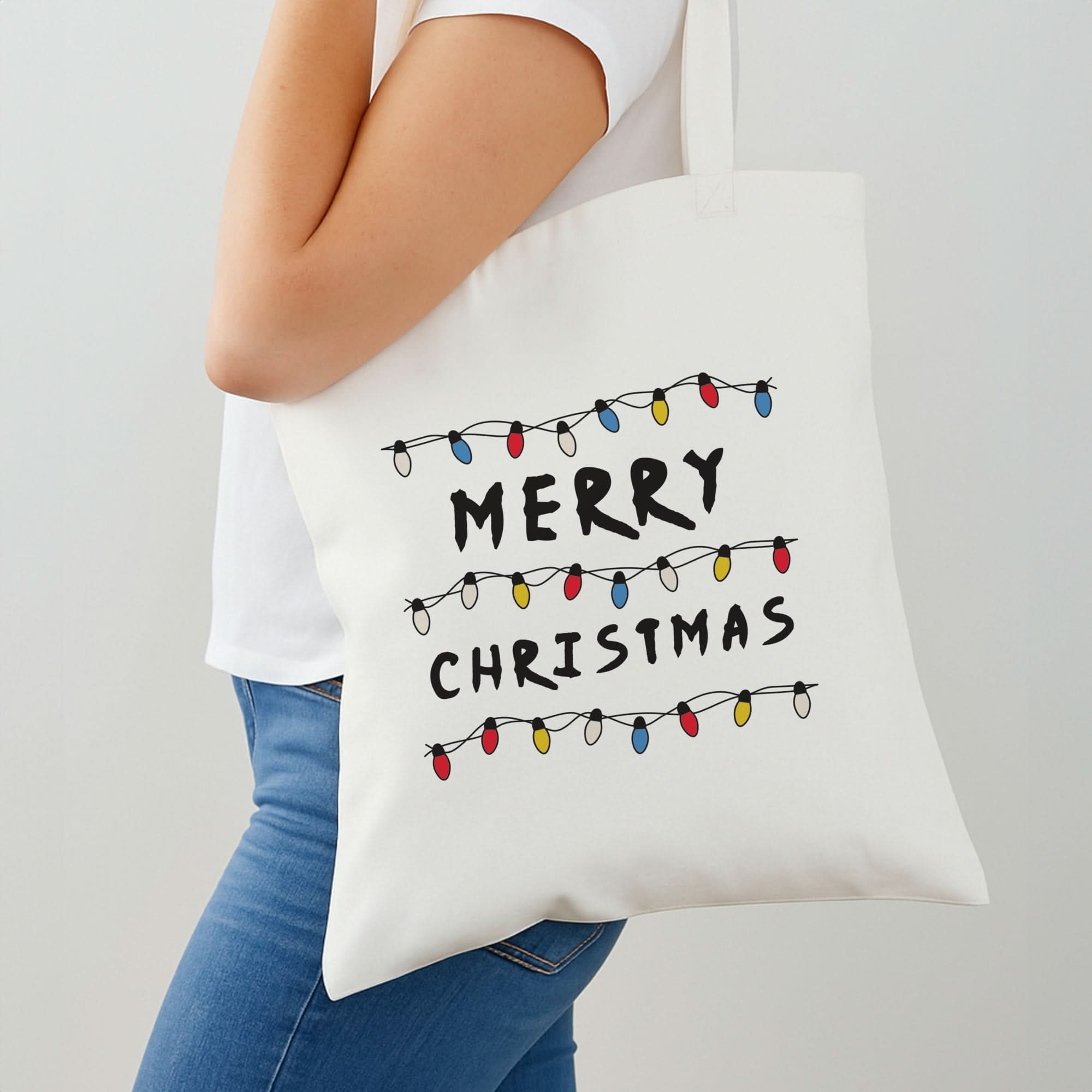 Merry Christmas String Lights Shoulder Bag