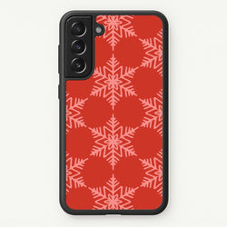 Red Giant Snowflakes Christmas Pattern Galaxy S21FE Case