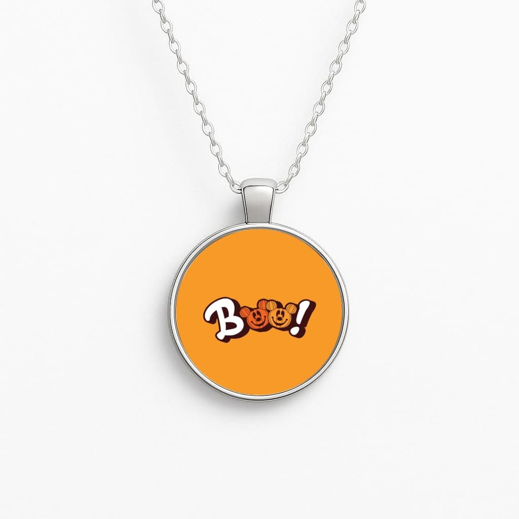 Pumkin Mouse Boo Circle Necklace