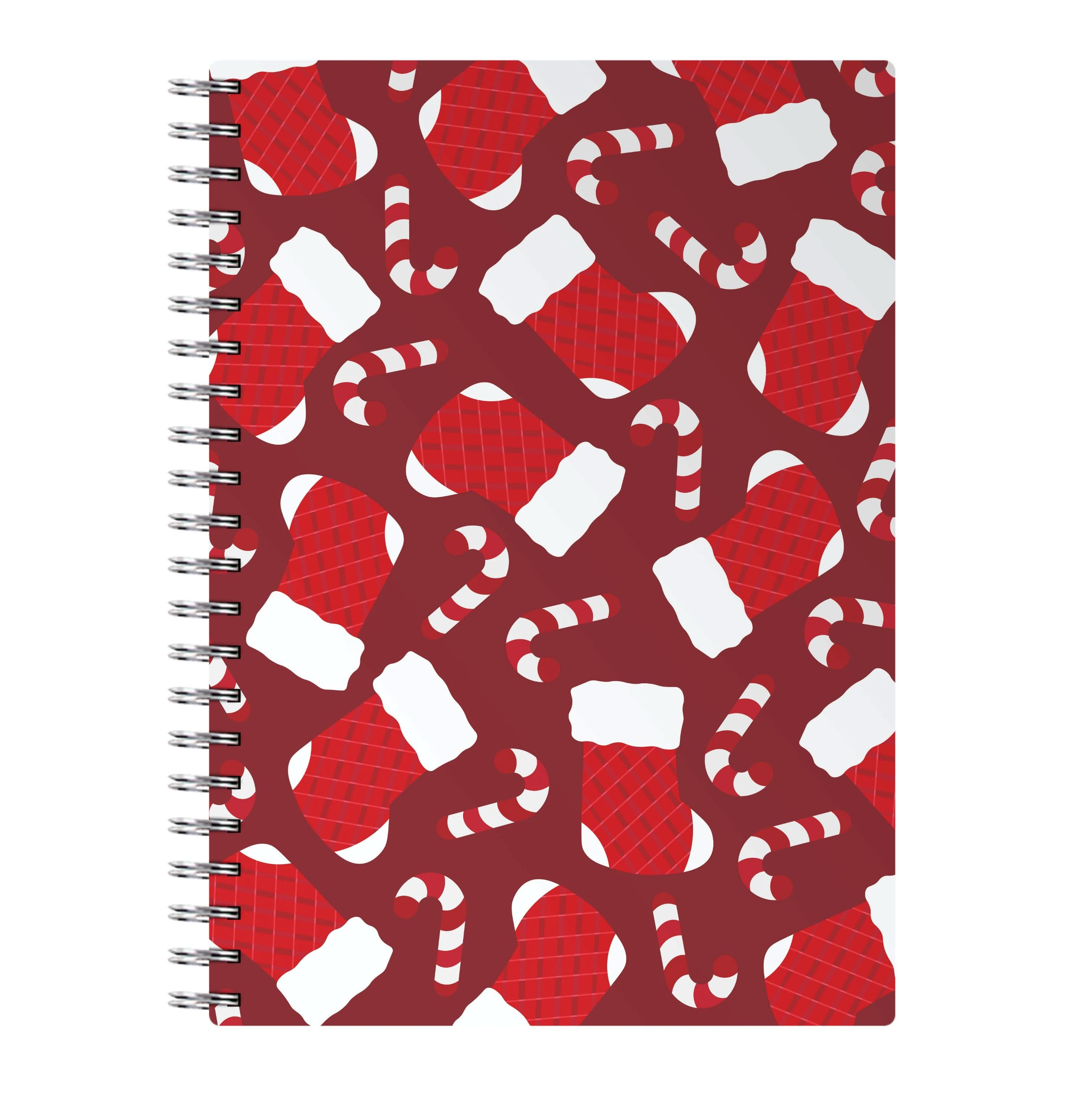 Red Stocking Pattern Notebook