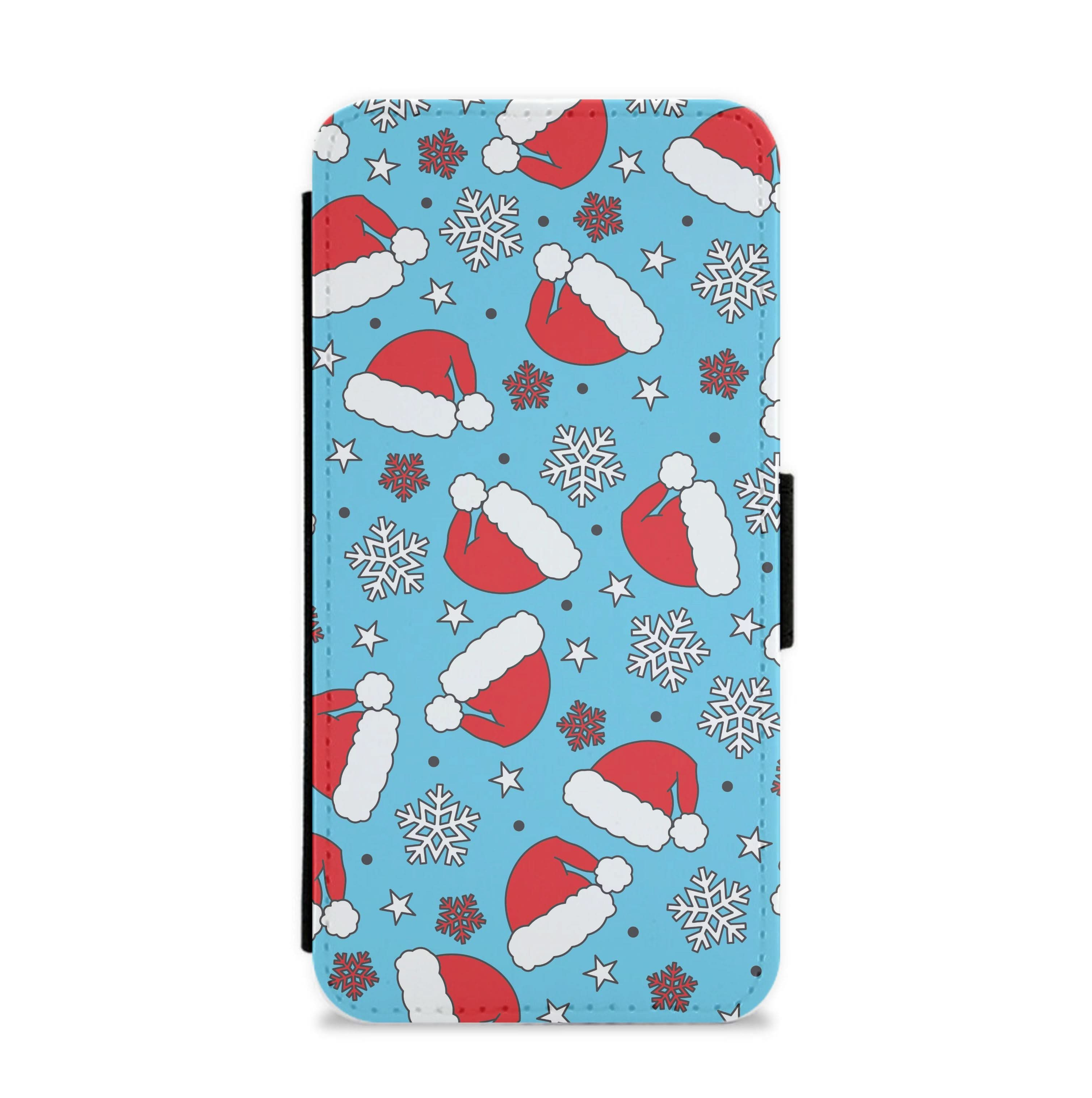 Blue Snow Pattern Flip / Wallet Phone Case