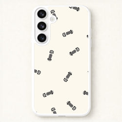Race Cars Pattern Off White Galaxy S26 Case