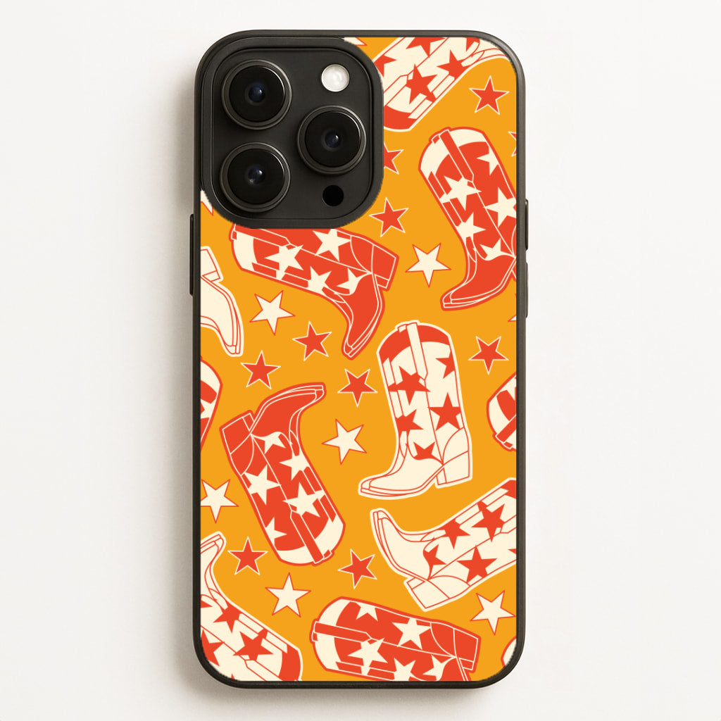 Cartoon Cowboy Boots And Stars Pattern Phone Case for iPhone, Samsung Galaxy and Google Pixel