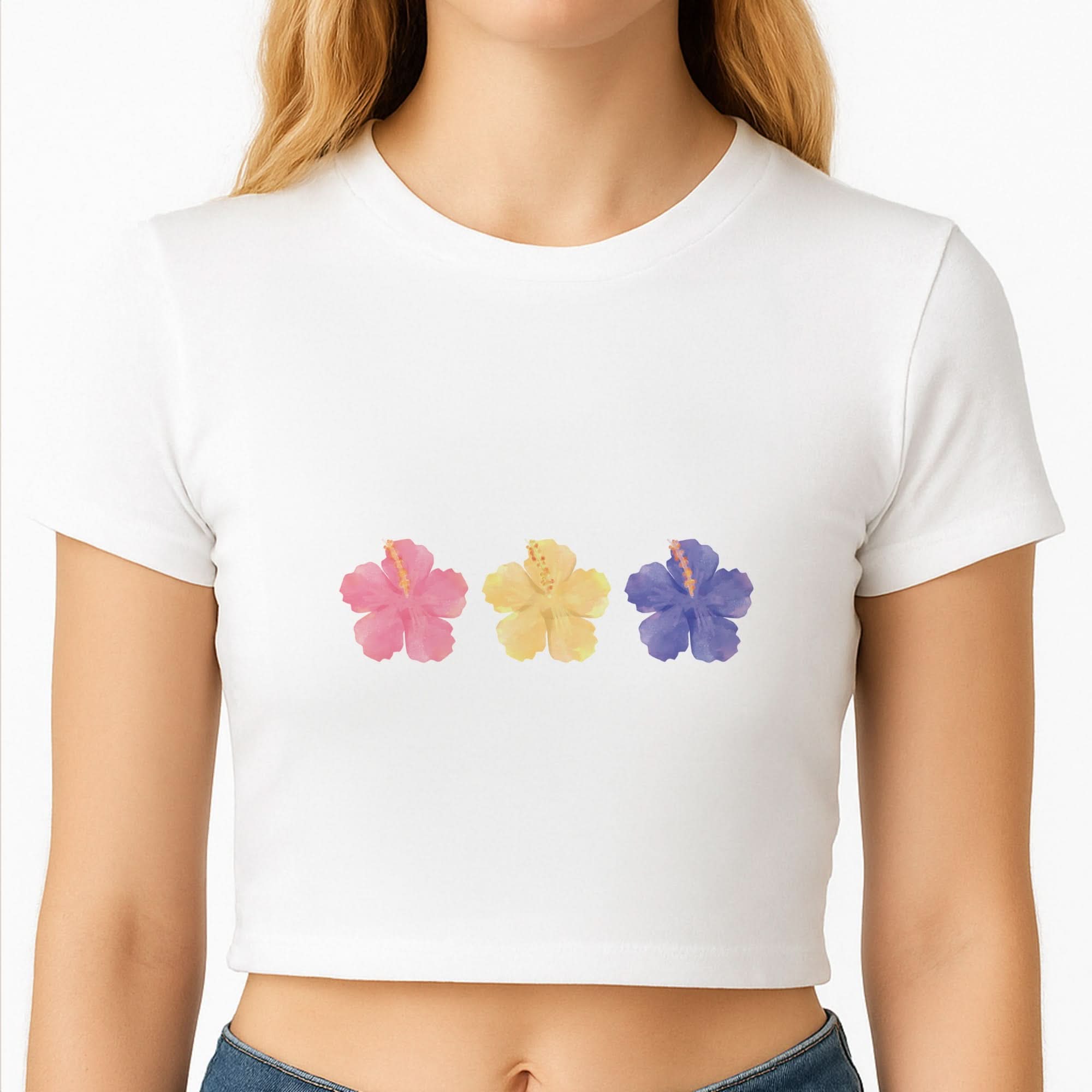 Hawaiian Hibiscus Crop Top