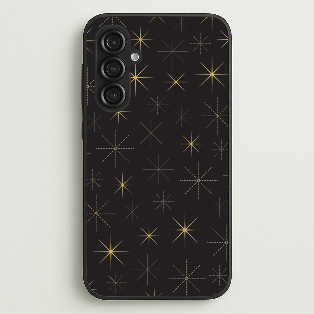 Christmas Gold Stars Pattern Galaxy S23FE Case