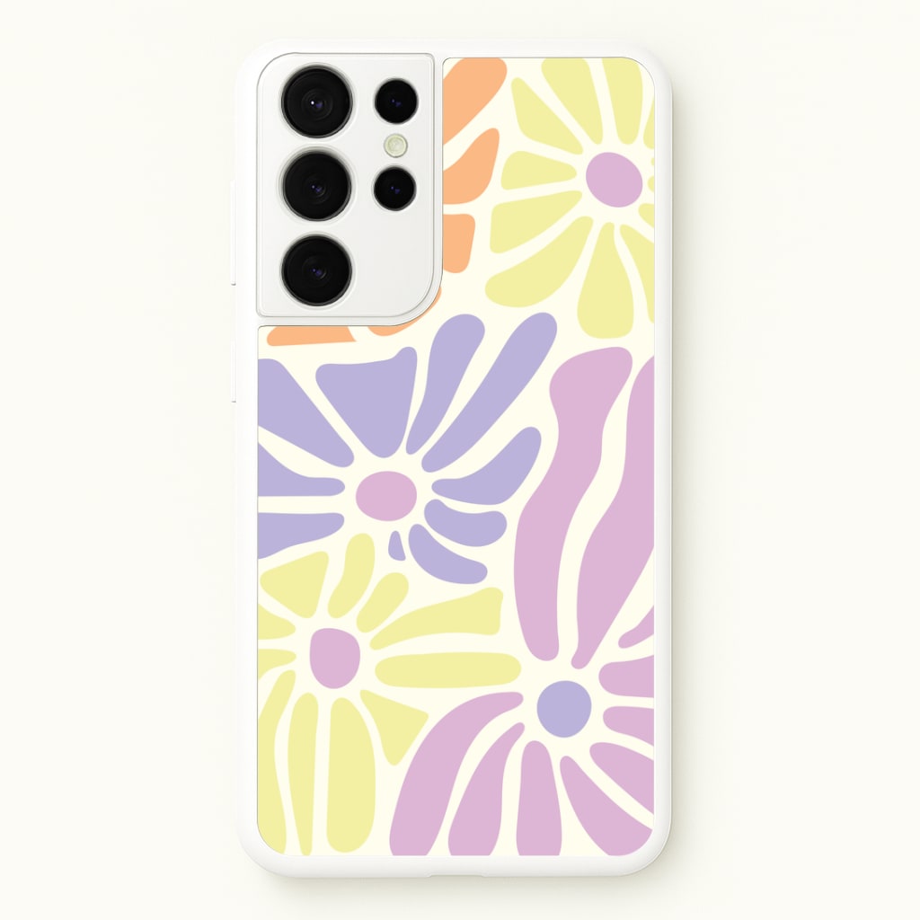 Pastel Abstract Flowers Galaxy S21 Ultra Case