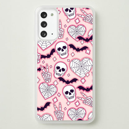 Cute Halloween Stickers Pattern Galaxy Note 20 Case