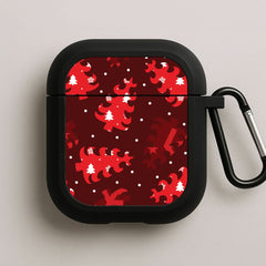 Wrapping Paper Christmas Tree Pattern AirPods Case