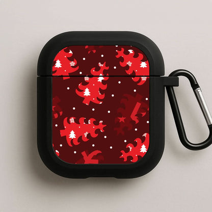 Wrapping Paper Christmas Tree Pattern Black AirPods Case