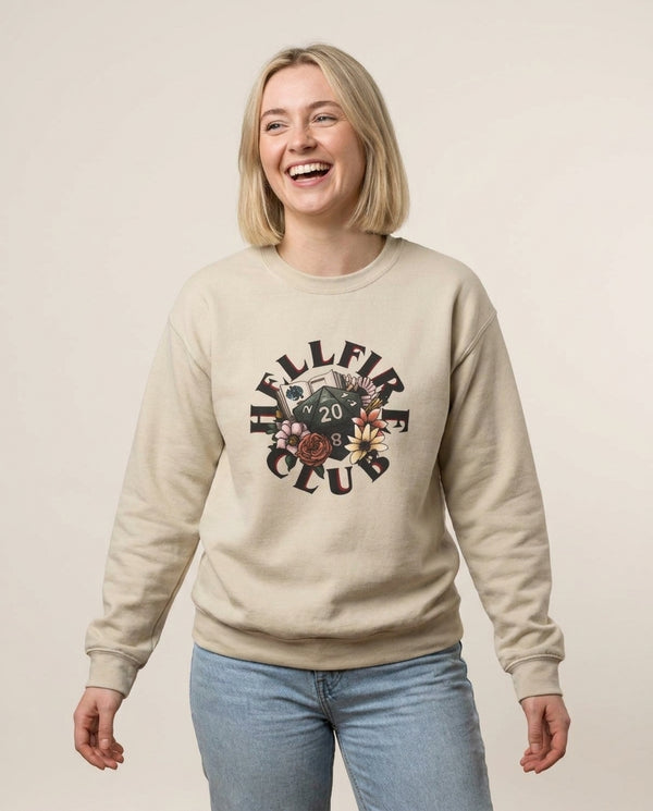 Hellfire Club Sweatshirt — Sand Front, worn