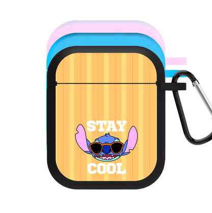Stay Cool Blue Alien AirPods Case