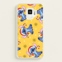 Cute Blue Alien Candycane Christmas Pattern Galaxy S9 Case