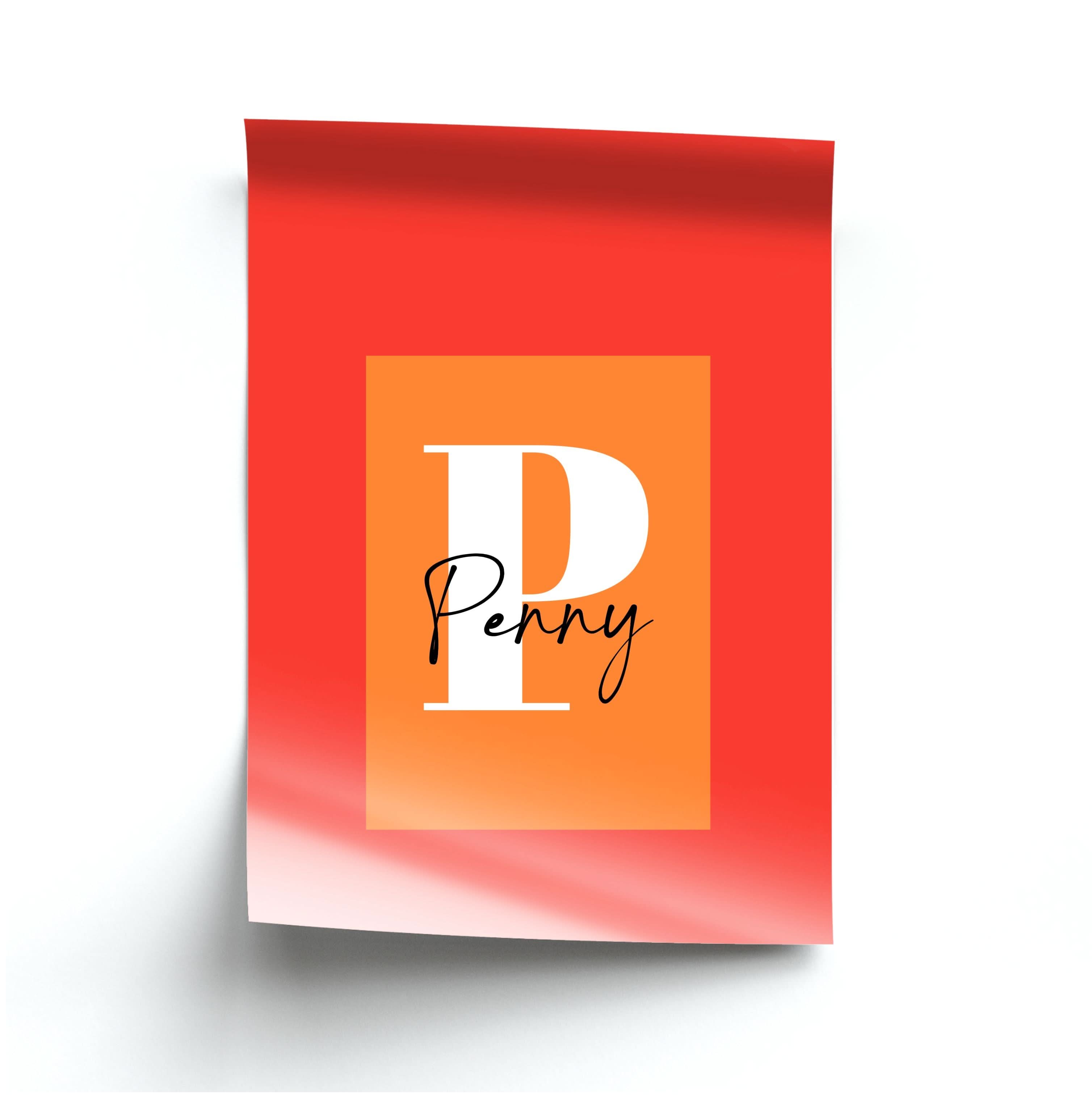 Orange Personalised Name Poster