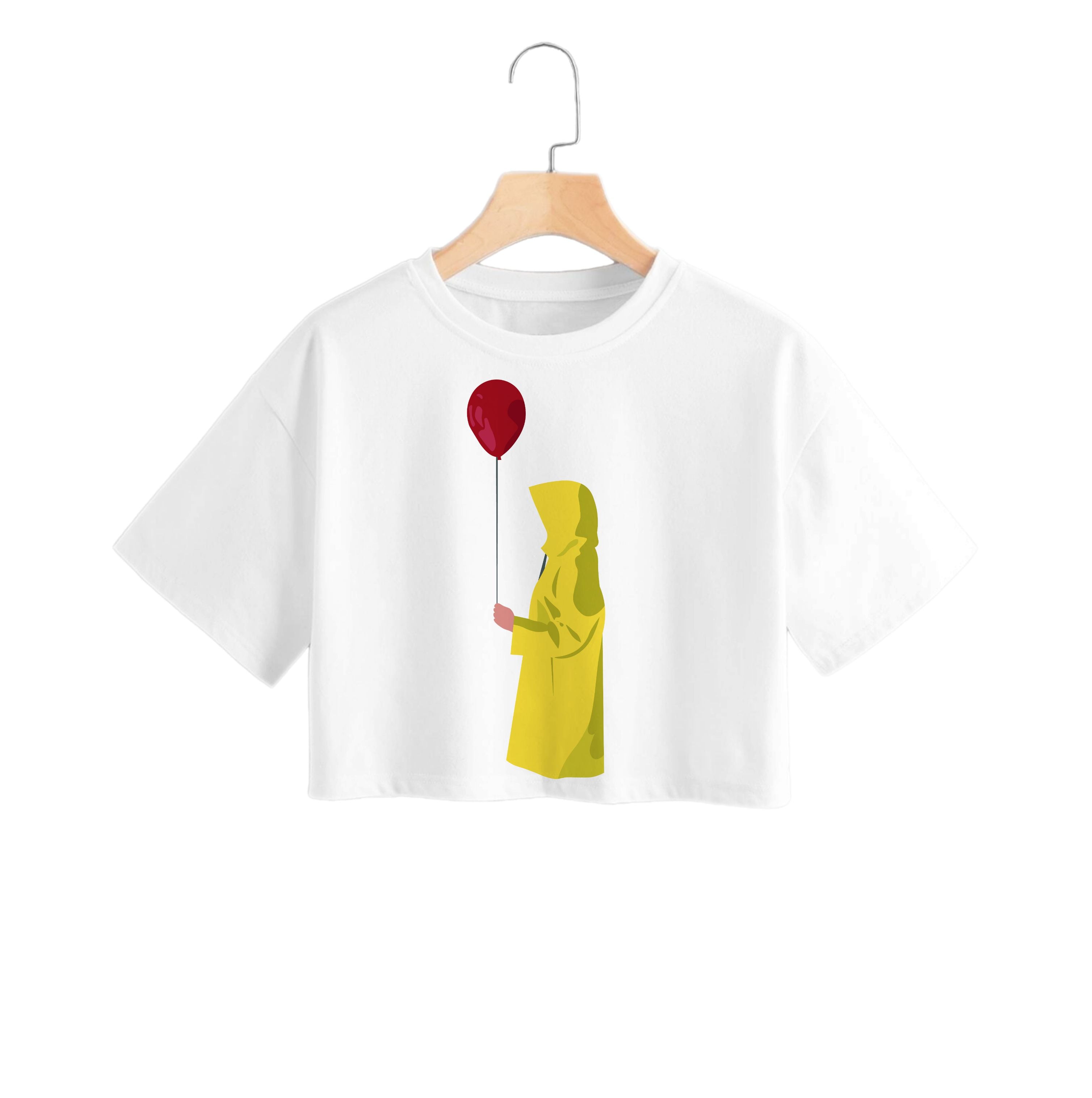 Holding Balloon - Clown Crop Top