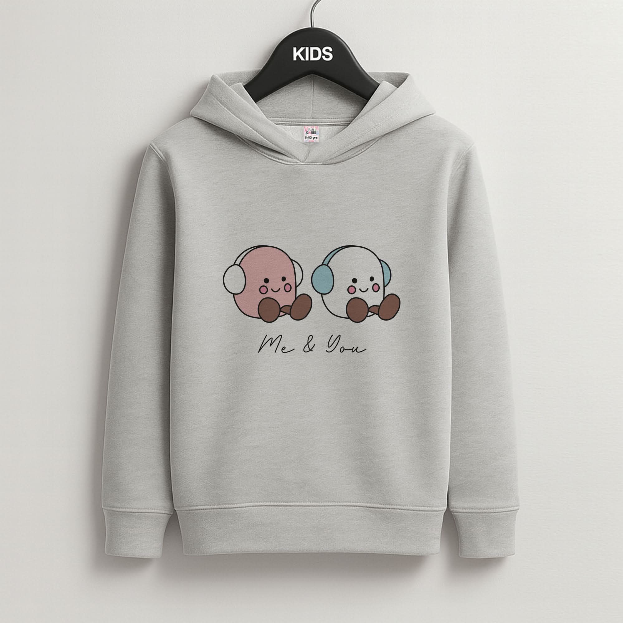 Cute Christmas Marshmellow Plushies Grey Kids Hoodie