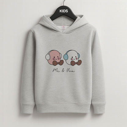 Cute Christmas Marshmellow Plushies Grey Kids Hoodie
