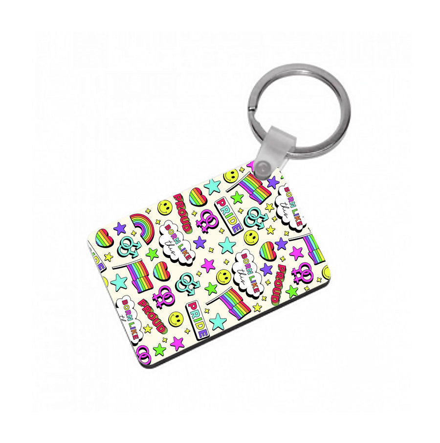 Light Pride Stickers Keyring