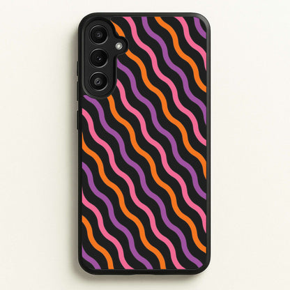 Wavy Abstract Halloween Pattern Galaxy A36 Case