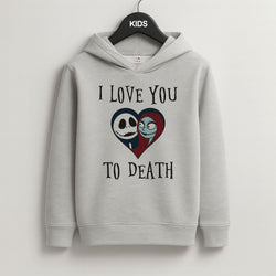 I Love You To Death Heart Grey Kids Hoodie