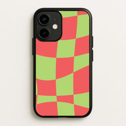 Abstract Red And Green Christmas Pattern iPhone 12 / 12 Pro Case