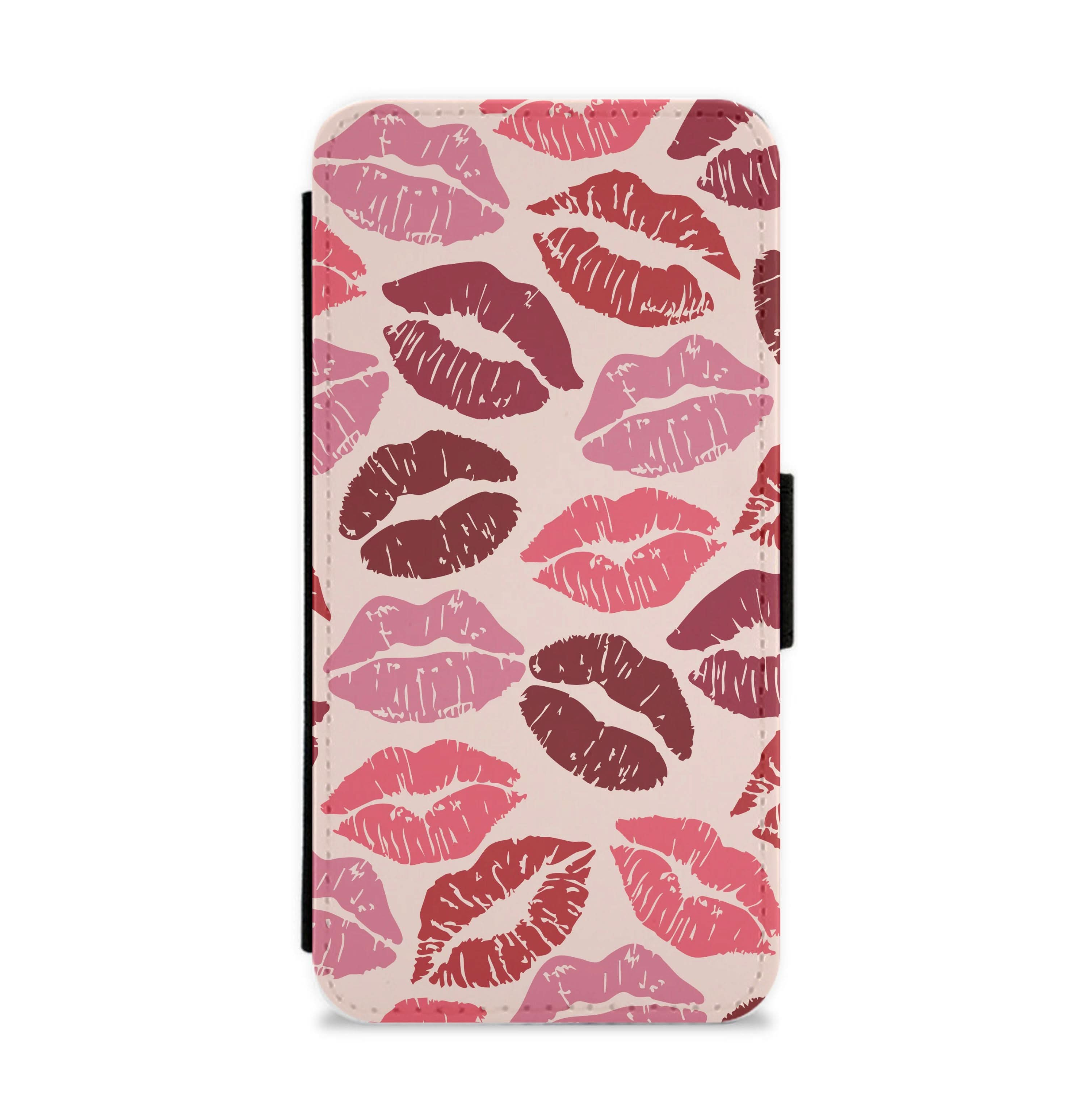 Valentine's Lips Pattern Flip / Wallet Phone Case