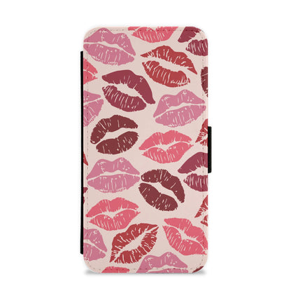 Valentine's Lips Pattern Flip / Wallet Phone Case