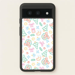 Neon Christmas Icons Pattern II Google Pixel 8a Case