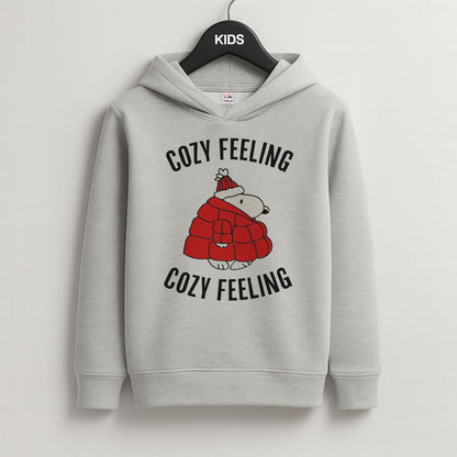 Cozy Feeling Cartoon Beagle Puffer Jacket Grey Kids Hoodie