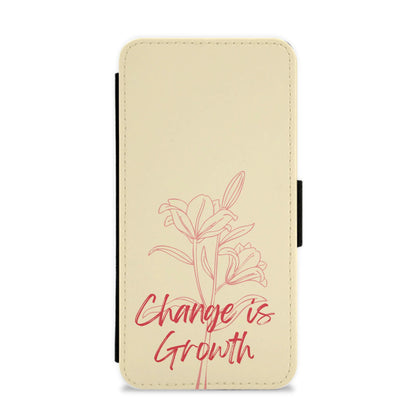 Change Is Growth Orchid Flip / Wallet Phone Case