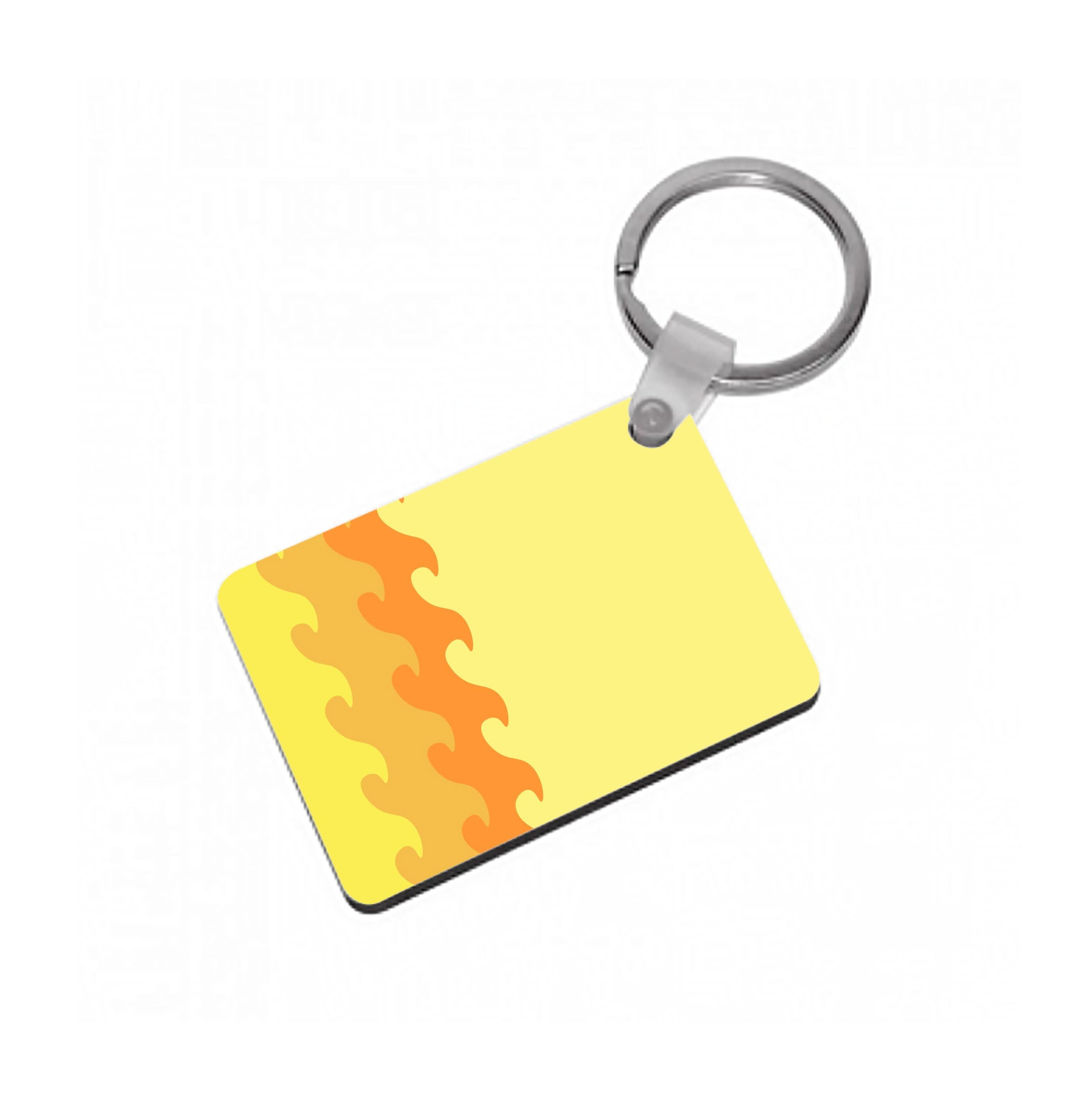 Orange Beach Waves Pattern Keyring