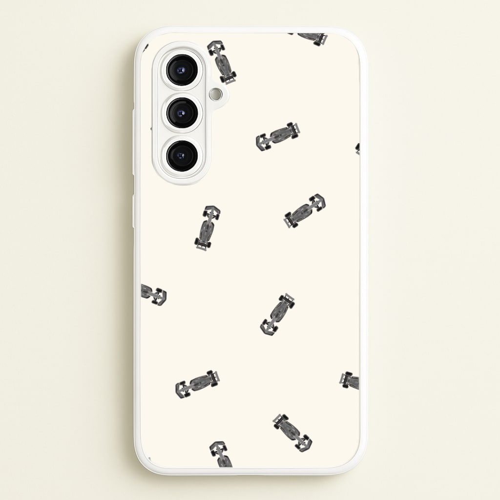 Race Cars Pattern Off White Galaxy A16 Case