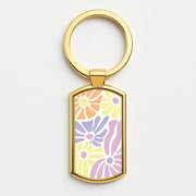 Pastel Abstract Flowers Luxury Keyring 3