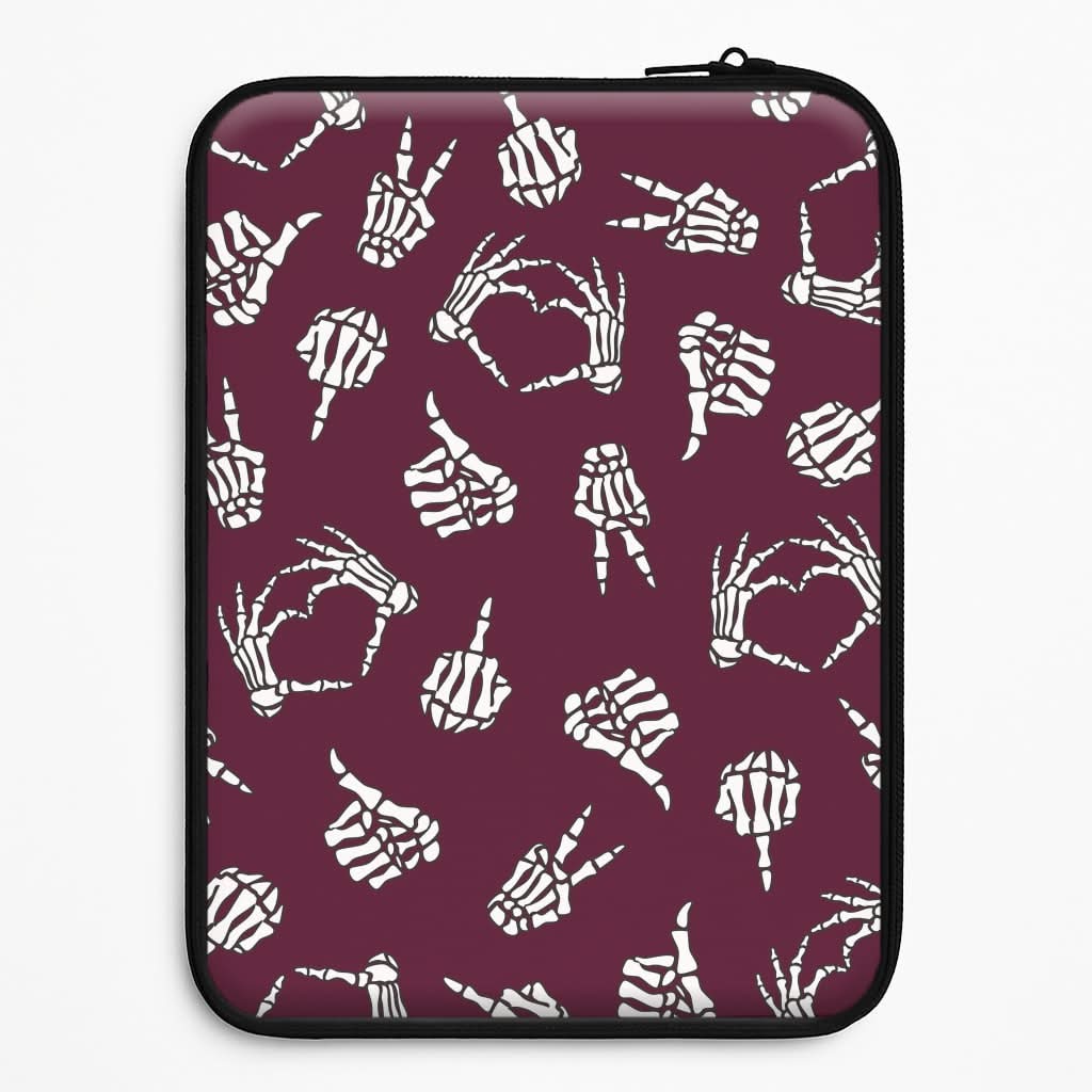 Skeleton Hands Pattern Universal Laptop Sleeve