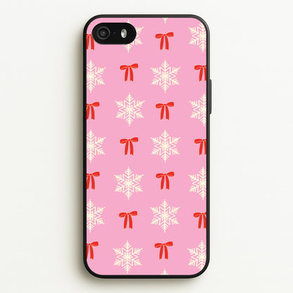 Coquette Bows And Snowflakes Pattern iPhone 5 / 5s / SE 2016 Case