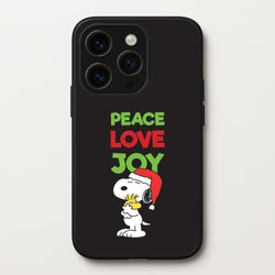 Peace, Love, Joy Christmas Cartoon Beagle iPhone 14 Pro Max Case