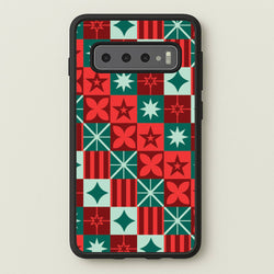 Geometric Square Christmas Pattern Galaxy S10 Case