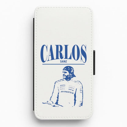 Carlos White And Blue Flip / Wallet Phone Case