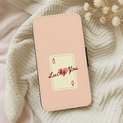 Lucky You Card Leather Phone Case