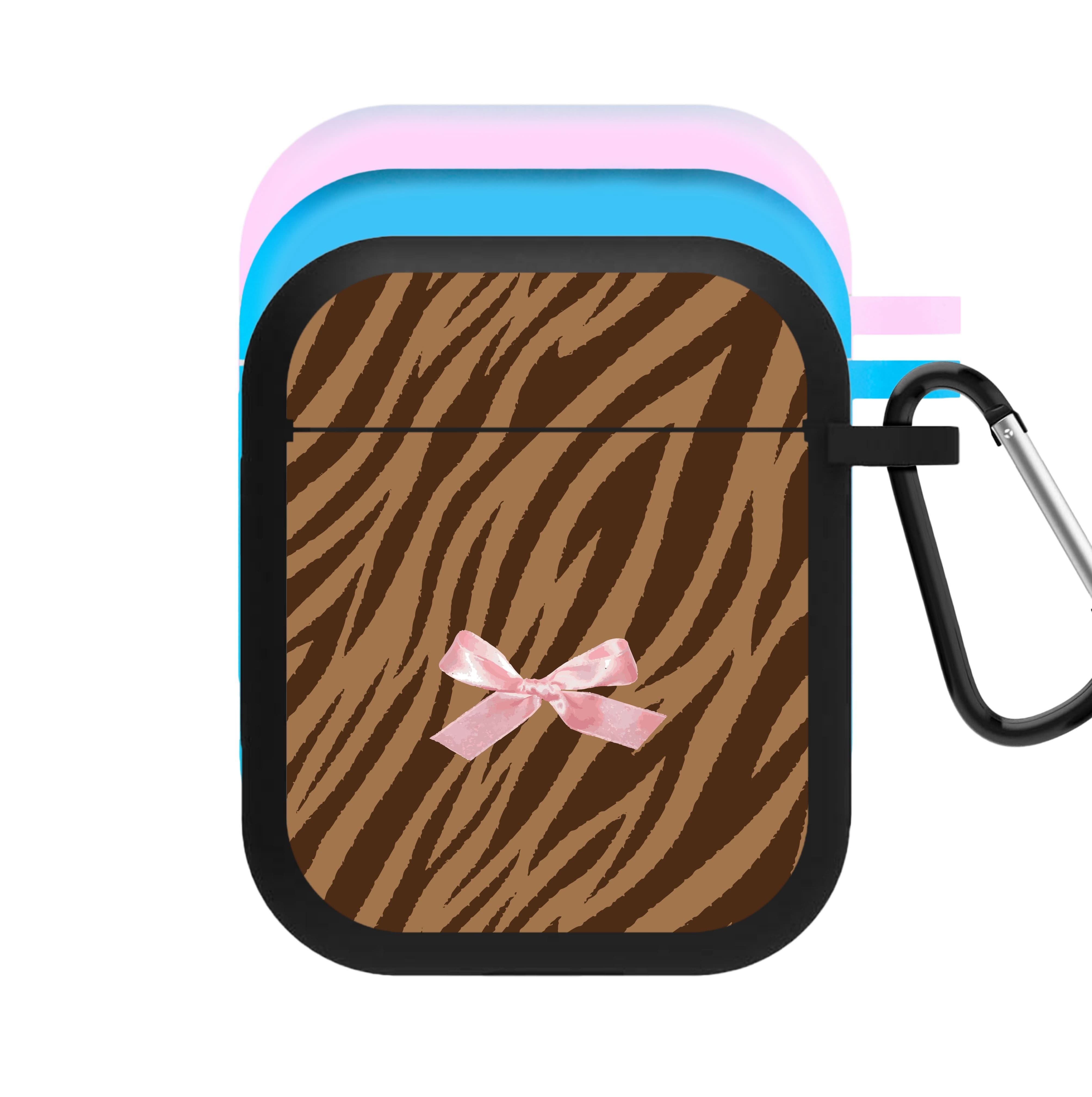 Coquette Brown Tiger Print AirPods Case