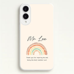 Biege Personalised Teacher Rainbow  Galaxy S25 Edge Case