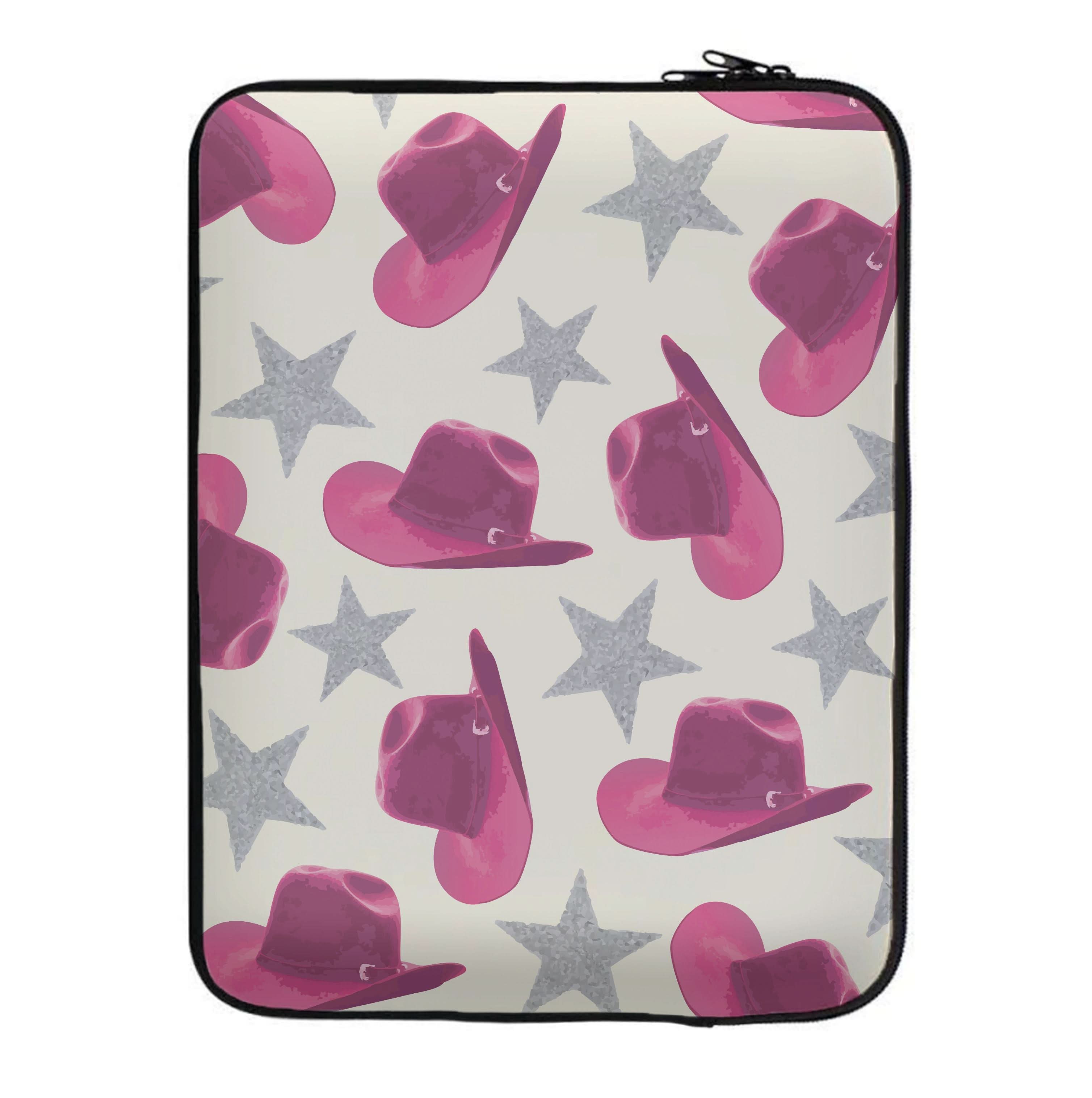 Pink Cowboy Hats And Stars Pattern Laptop Sleeve