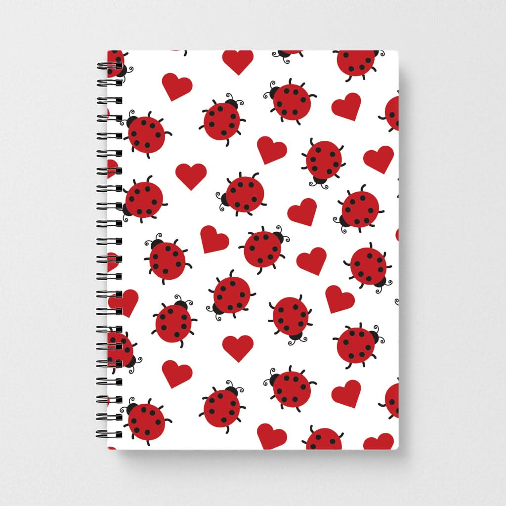 Ladybugs And Hearts Pattern Notebook