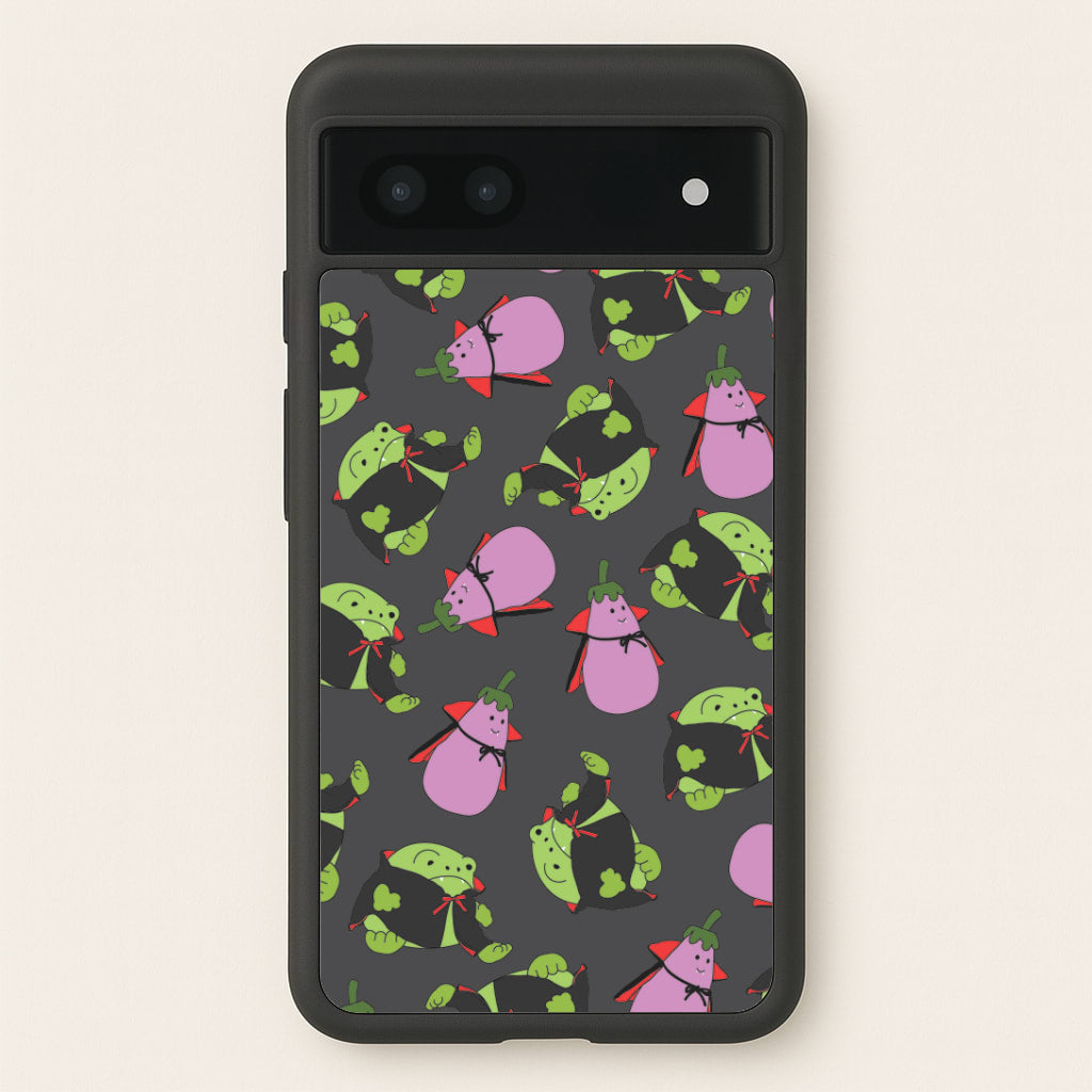 Vampire Frogs And Vegetables Pattern - Halloween Google Pixel 7a Case